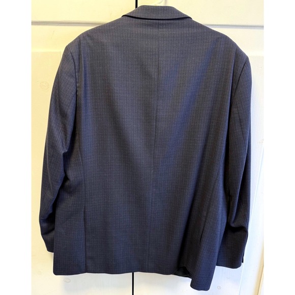 Pronto Uomo Platinum Mens 48 Long Navy Blue 100% Wool Textured 2 Button Blazer - Picture 4 of 10